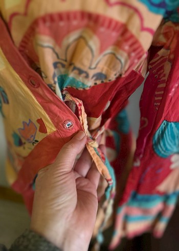 Vintage Aynalı Uzun Kollu Bohem Gömlek - Görsel 3