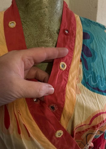 Vintage Aynalı Uzun Kollu Bohem Gömlek - Görsel 4