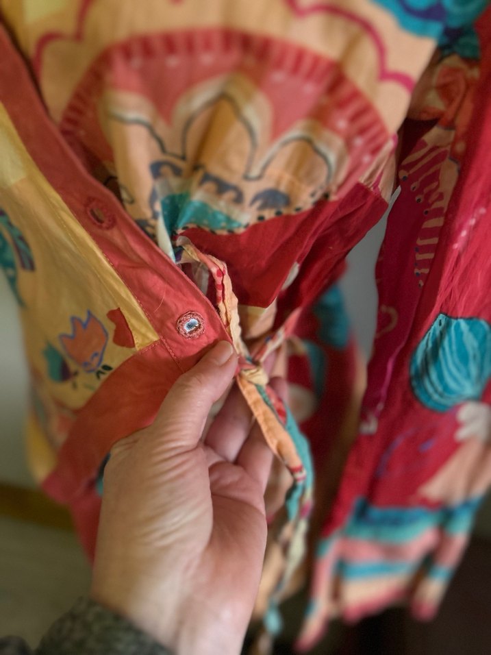 Vintage Aynalı Uzun Kollu Bohem Gömlek - Görsel 3