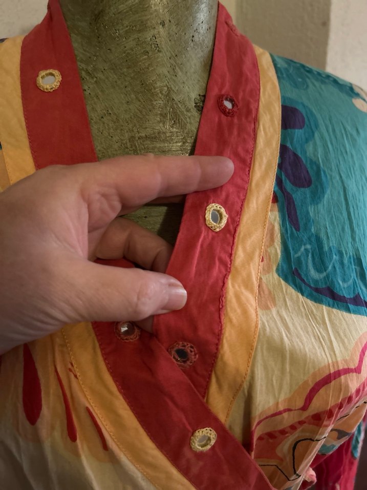 Vintage Aynalı Uzun Kollu Bohem Gömlek - Görsel 4