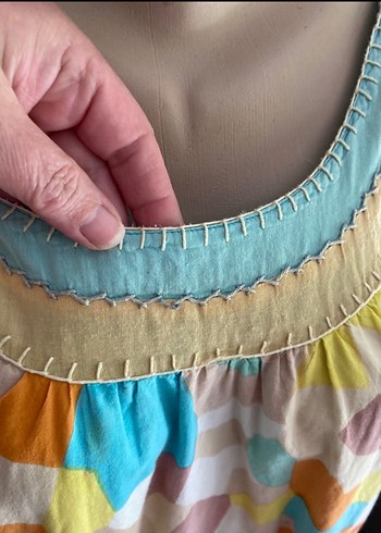 Pamuklu kumaş Hint elbise - Görsel 2