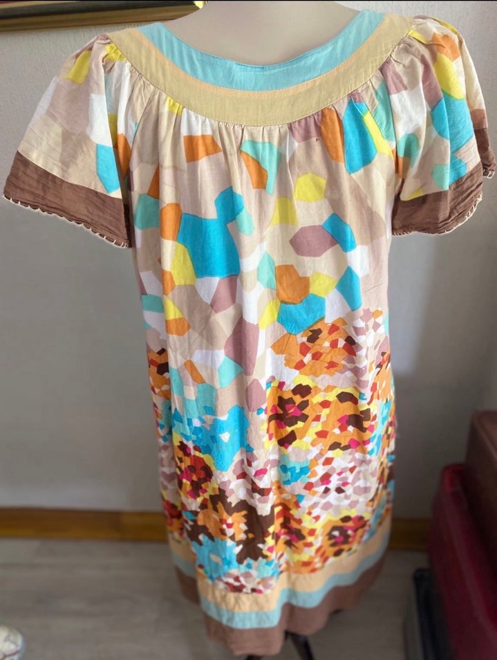 Pamuklu kumaş Hint elbise - Görsel 4