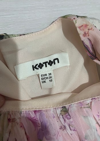 Koton Pembe Bohem Uzun Fırfırlı Elbise