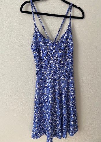 Trendyol & Milla Mavi Çiçekli Strappy Mini Bohem Elbise