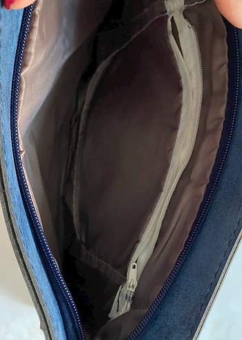 Zımba Detaylı Gri Deri Kadın Çanta - Görsel 2