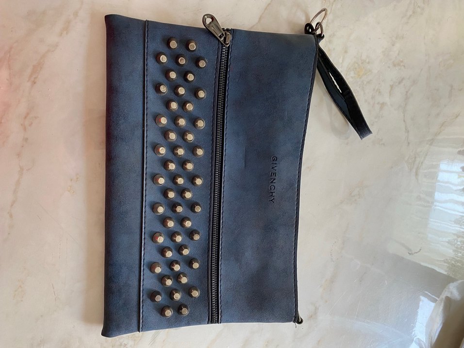 Zımba Detaylı Gri Deri Kadın Çanta - Görsel 3