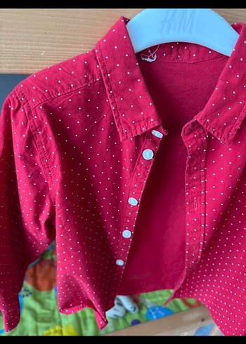 H&M Erkek Çocuk Kırmızı Uzun Kollu Gömlek