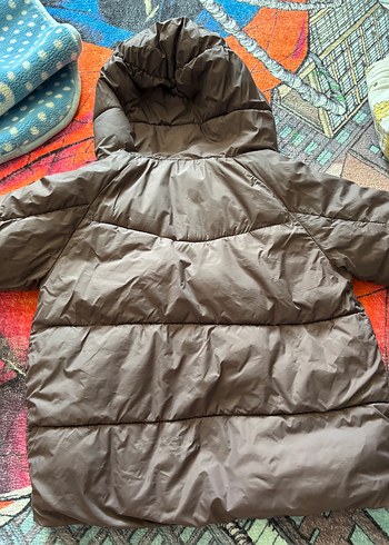 Kapüşonlu Fermuarlı Koyu Kahverengi Erkek Çocuk Mont - Görsel 4