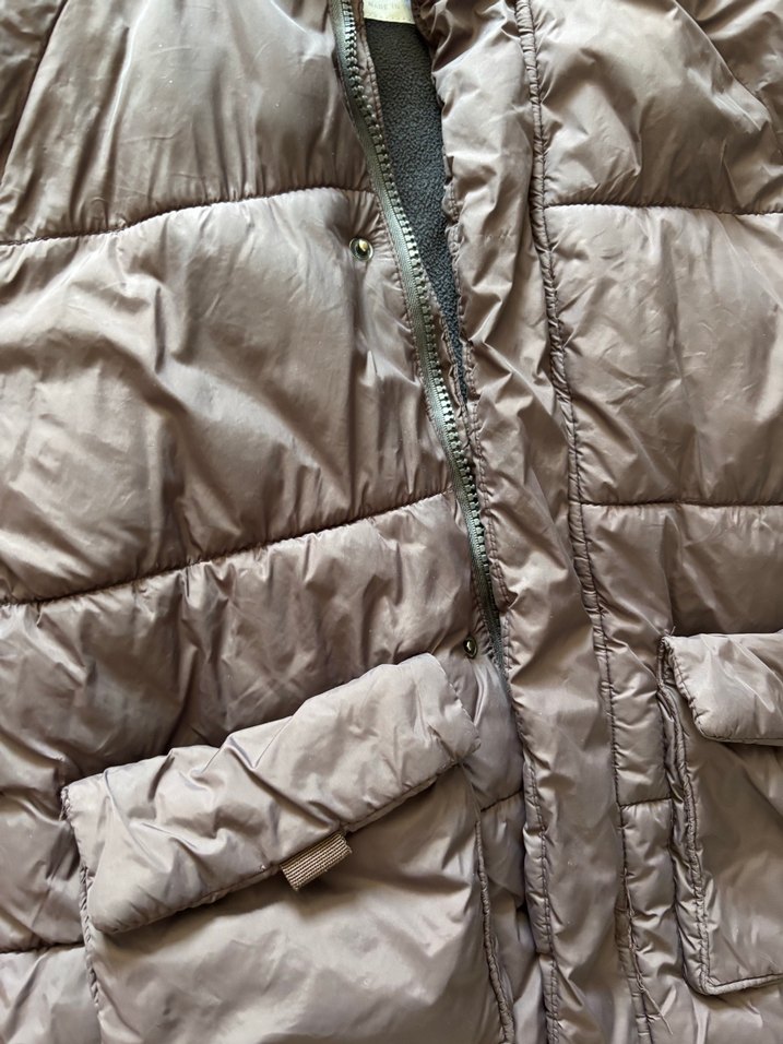 Kapüşonlu Fermuarlı Koyu Kahverengi Erkek Çocuk Mont - Görsel 2