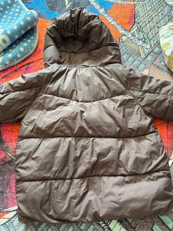 Kapüşonlu Fermuarlı Koyu Kahverengi Erkek Çocuk Mont - Görsel 4