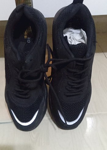 39 Beden siyah Renk Siyah Bağcıklı Stiletto Topuklu Spor Ayakkabı
