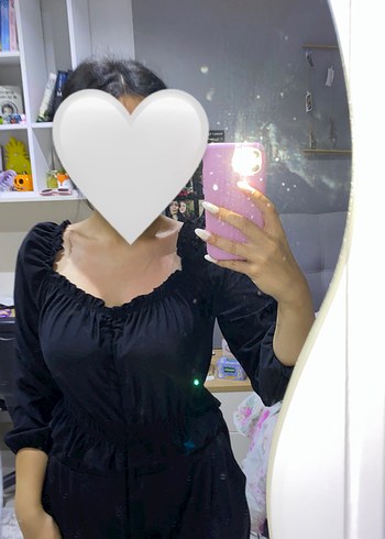 m Beden siyah Renk Siyah Transparan Uzun Kollu Straplez Bluz