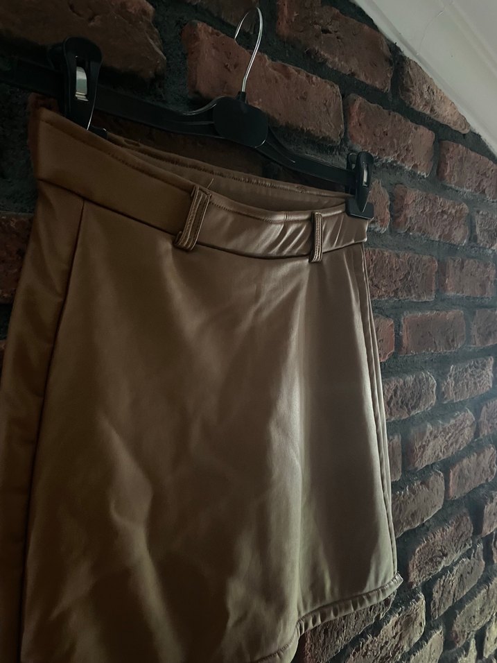 Kahverengi Kadın Şort Etek - Görsel 2