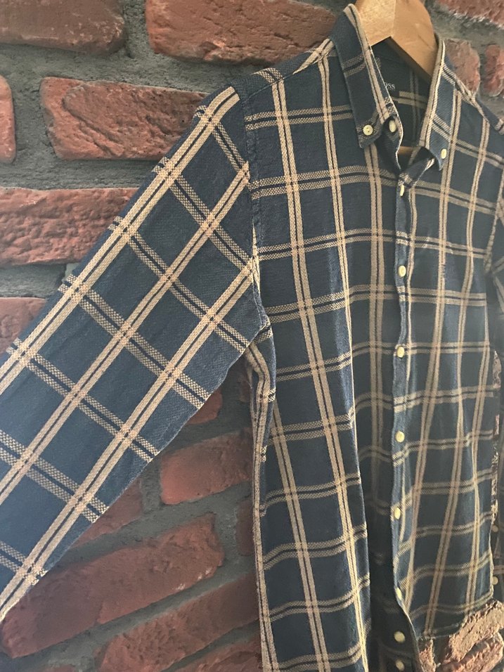 Düğmeli Erkek-Kadın Denim Gömlek - Görsel 5