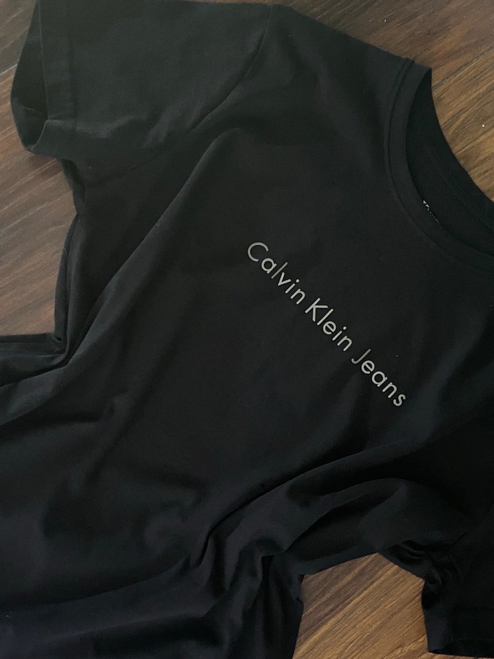 Calvin Klein Erkek-Kadın Siyah Tişört - Görsel 3