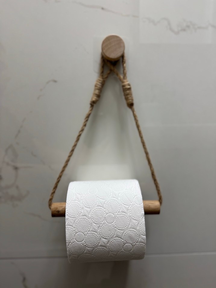 Ahşap Tuvalet kâğıdı askılığı, tutacağı - Görsel 2