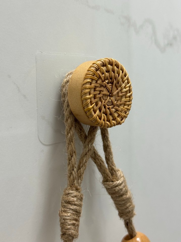 Ahşap Boncuklu Rattan Tuvalet Kağıdı Tutucu - Görsel 2