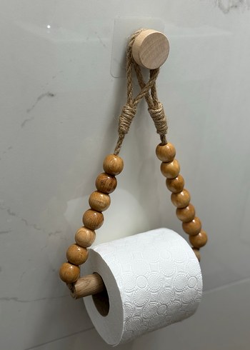 Ahşap Boncuklu Bohem Tuvalet Kağıdı Askısı - Görsel 2