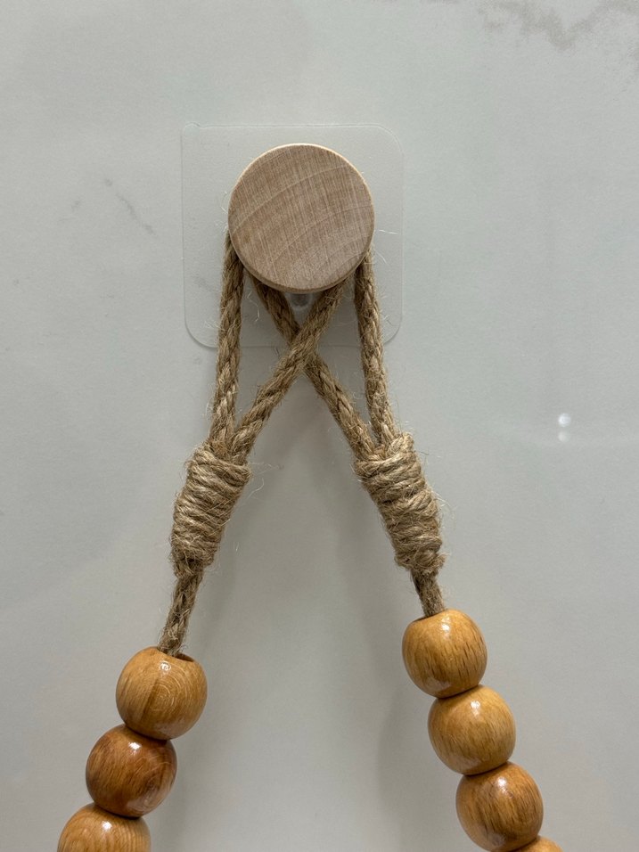 Ahşap Boncuklu Bohem Tuvalet Kağıdı Askısı - Görsel 4