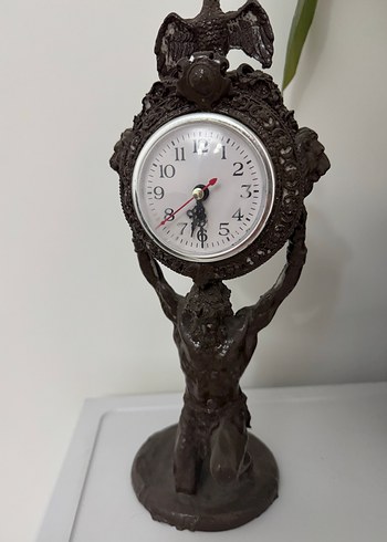 Kahverengi Dekoratif atlas Masa Saati - Görsel 2