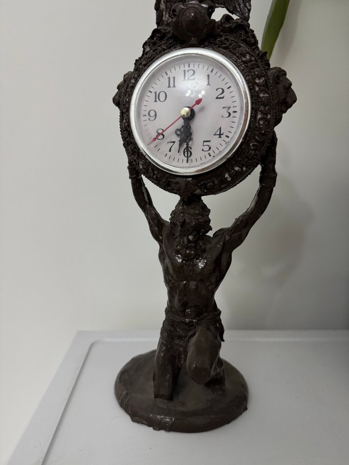 Kahverengi Dekoratif atlas Masa Saati - Görsel 3