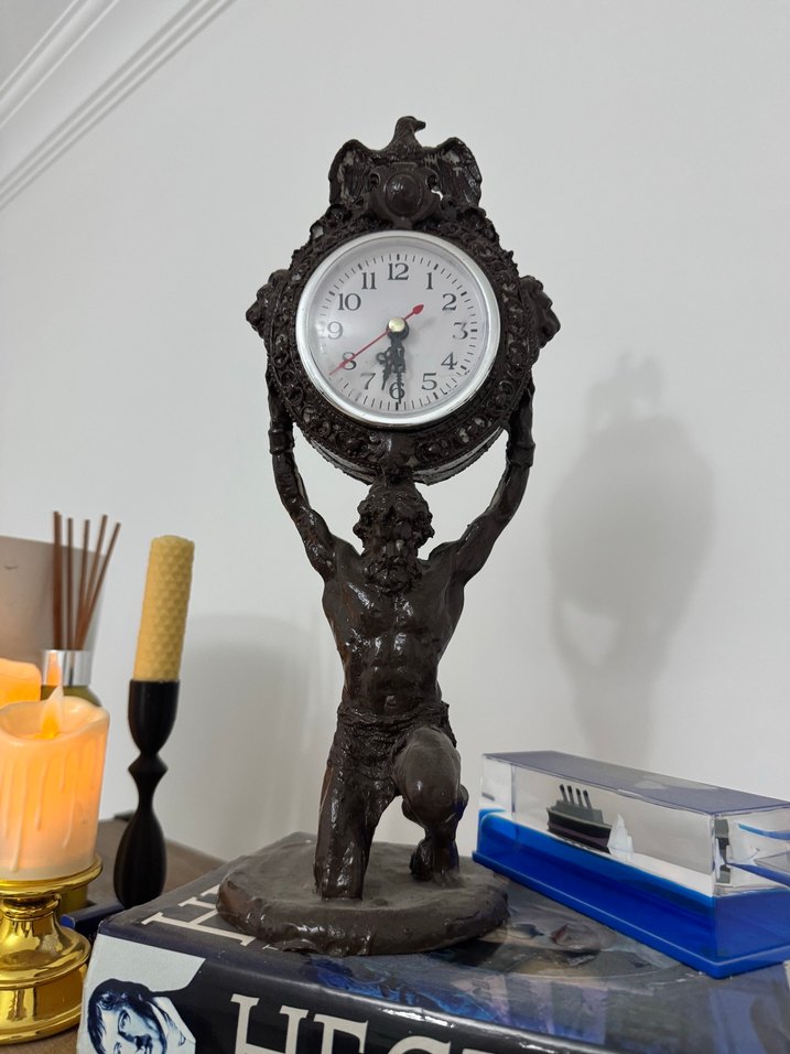 Kahverengi Dekoratif atlas Masa Saati - Görsel 5