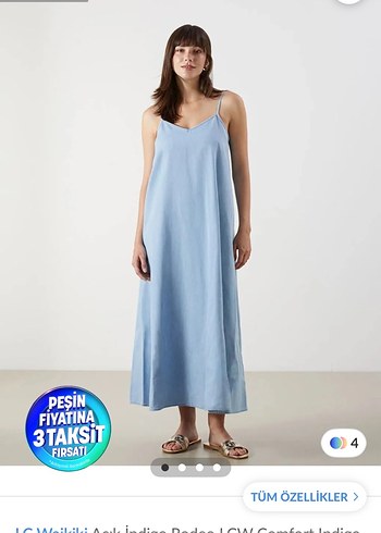 Mavi Denim Uzun Askılı Elbise