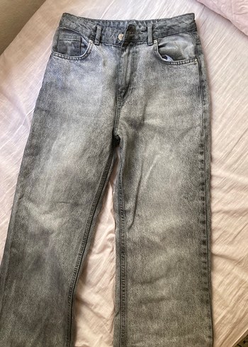 Trendyol & Milla Gri Yüksek Bel Wide Leg Jean