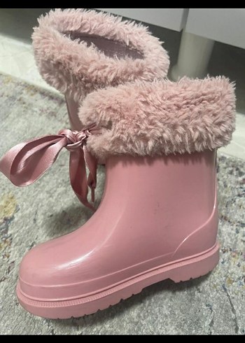 25 Beden pembe Renk Kız Çocuk Pembe Kürklü Bot