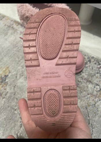 25 Beden Kız Çocuk Pembe Kürklü Bot