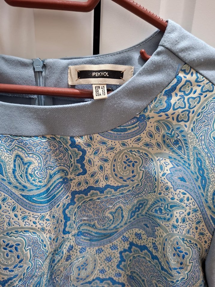 İpekyol Drapeli Uzun Kollu Gri Mavi Kadın Bluz - Görsel 2