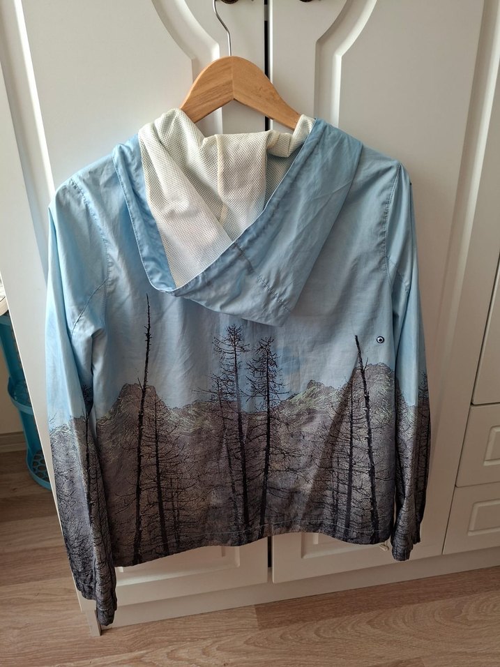 Lcw Yağmurluk Kadın Mavi Baskılı Sokak Stili Ceket - Görsel 2