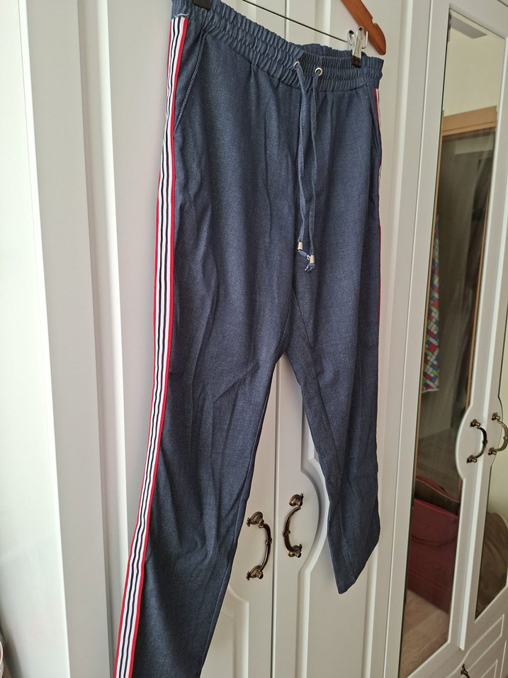 Koton Kot Rengi Kadın Bel Detaylı Bol Kesim Denim Pantolon - Görsel 2