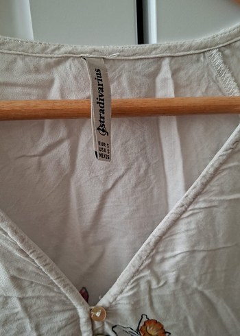 Stradivarius Bohem Çiçek Desenli V Yaka Kadın Bluz - Görsel 2