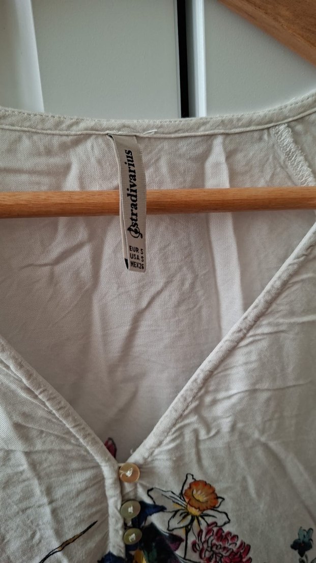 Stradivarius Bohem Çiçek Desenli V Yaka Kadın Bluz - Görsel 2