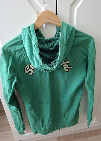 Yeşil Baskılı Kapüşonlu Kadın Sweatshirt - Görsel 3