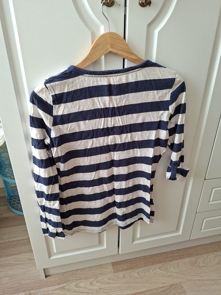 Colins Çizgili Uzun Kollu Pamuklu Kadın Gömlek - Görsel 4