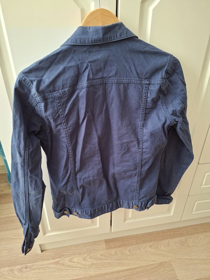 Tıffany Düğmeli Gri Kadın Denim Ceket - Görsel 2