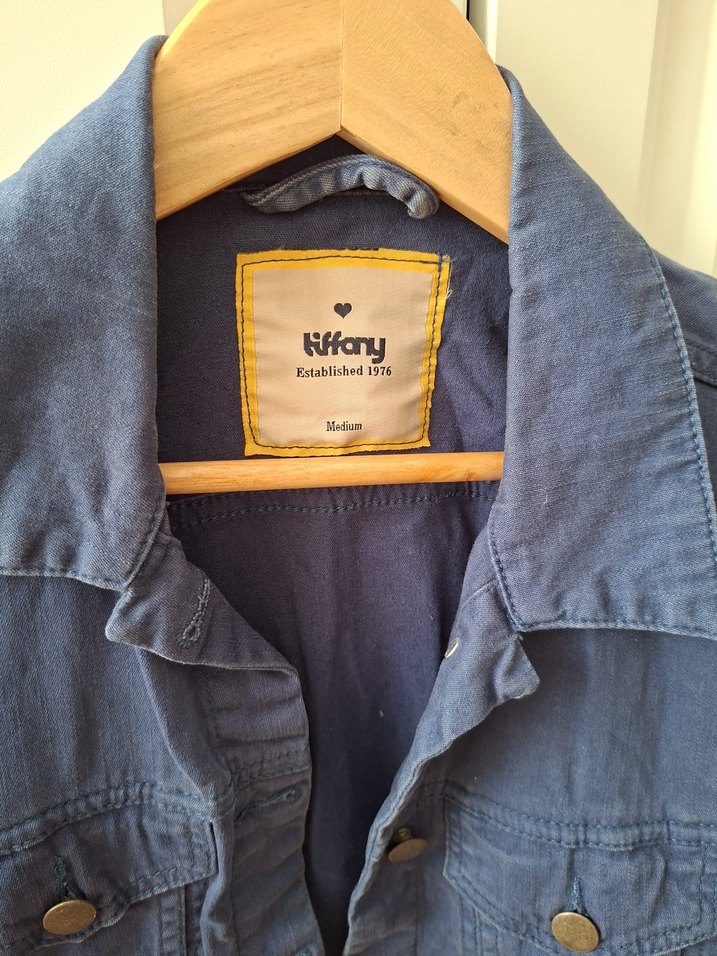Tıffany Düğmeli Gri Kadın Denim Ceket - Görsel 3