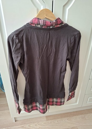 XSİDE Bordo Düğmeli Uzun Kollu Kadın Gömlek - Görsel 3