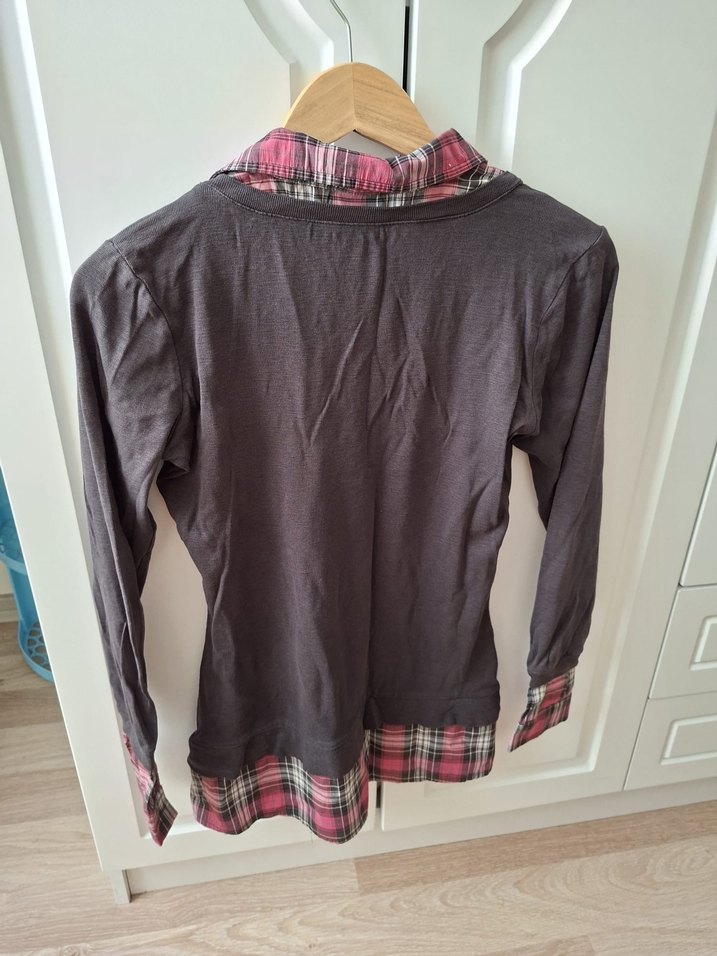 XSİDE Bordo Düğmeli Uzun Kollu Kadın Gömlek - Görsel 3