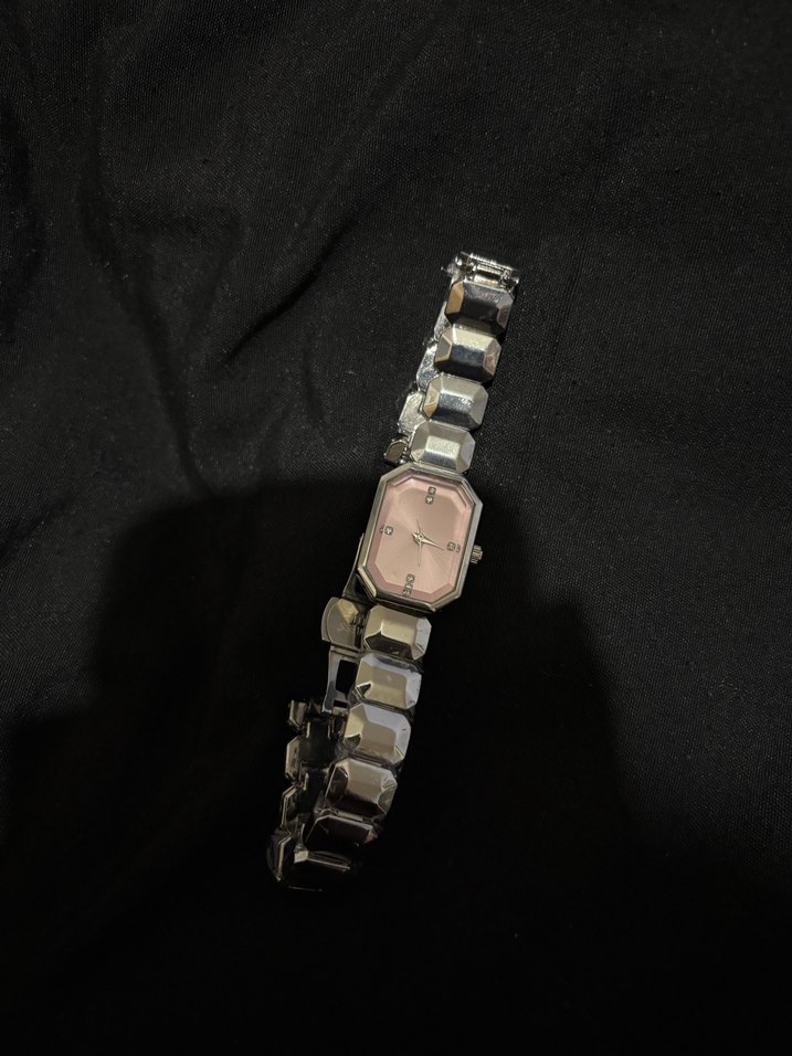 Pembe Kadranlı Gri Kadın Kol Saati - Görsel 2