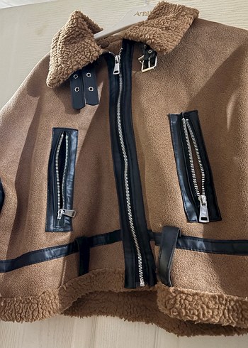 Kürk Detaylı Kahverengi Süet Kadın Ceket - Görsel 2