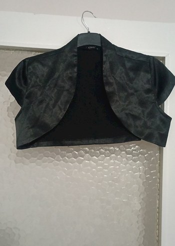 Kadın Siyah Drapeli Straplez Bolero