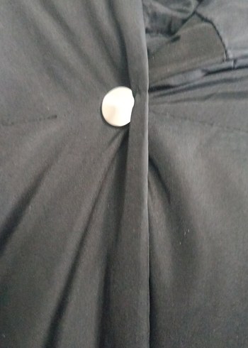 Diğer Düğmeli Siyah Kadın Kışlık Midi Mont
