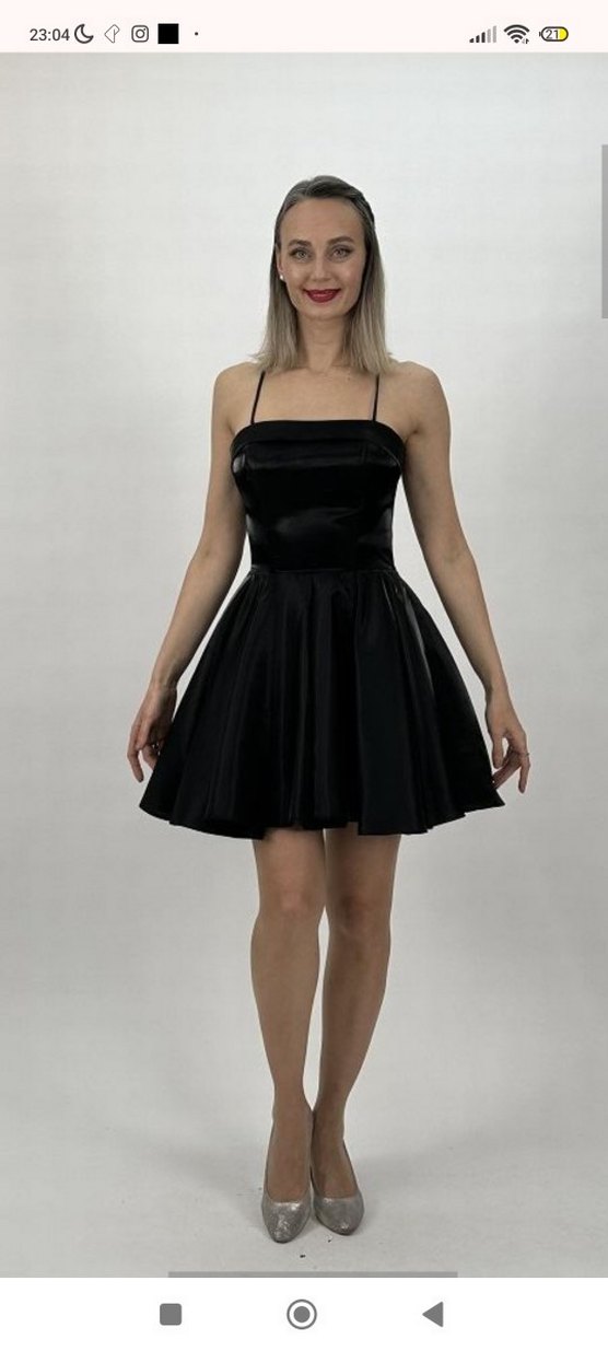 Siyah Straplez Mini Gotik Parti Elbisesi - Görsel 3