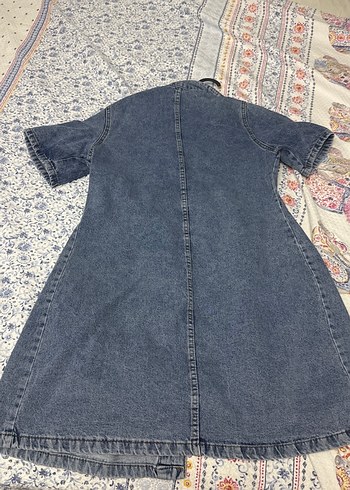 Diğer Düğmeli Midi Kot Elbise