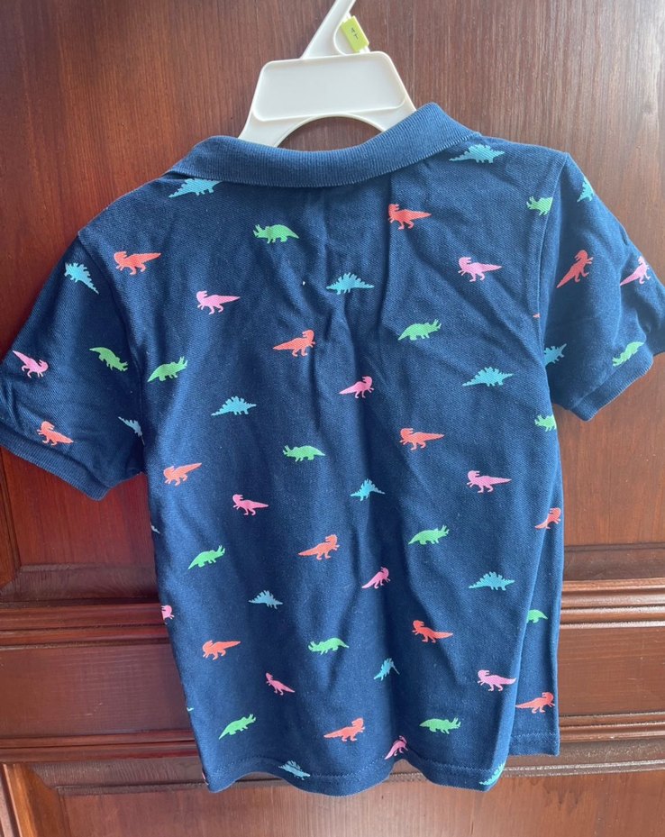 LCW Erkek Çocuk Çok Renkli Dinozor Desenli Polo Tişört - Görsel 2