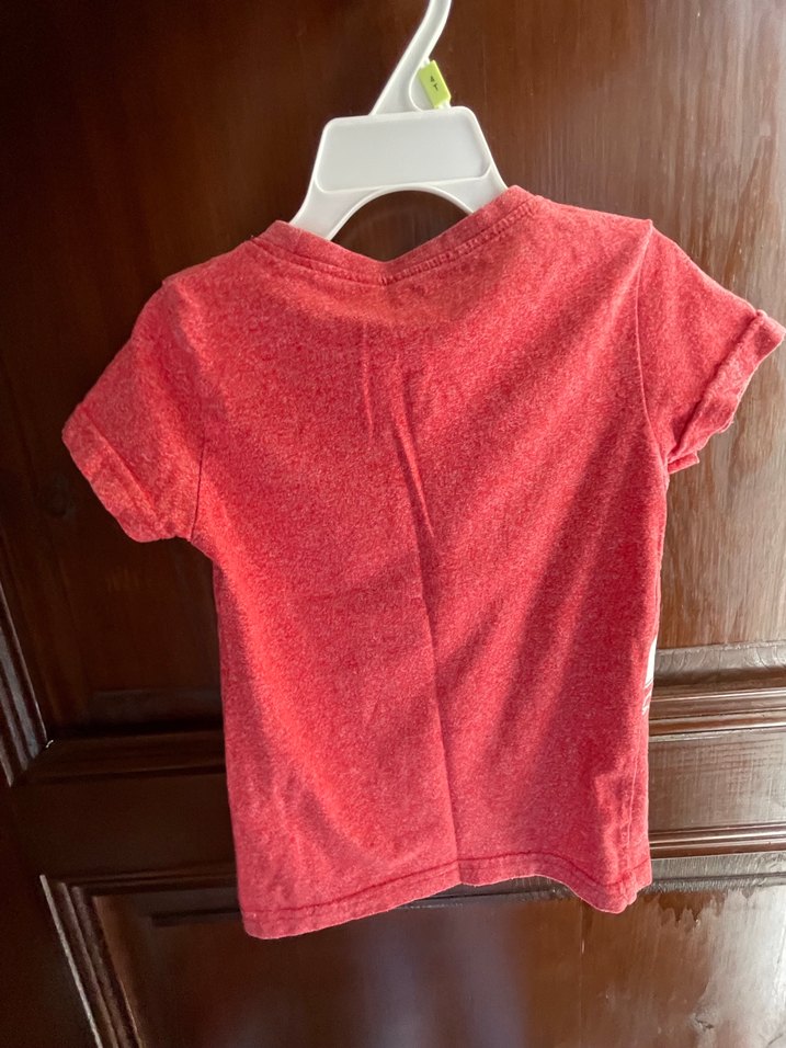 Kısa Kollu Erkek Çocuk Kırmızı Baskılı Tişört - Görsel 2