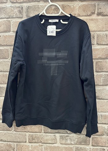 LCW Siyah Baskılı Erkek Sweatshirt